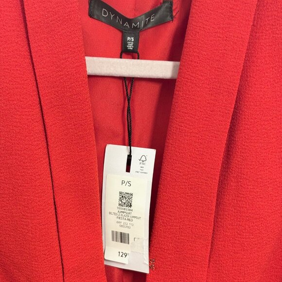 NWT Rania Belted Blazer Jumpsuit Red Size Small - Picture 4 of 4